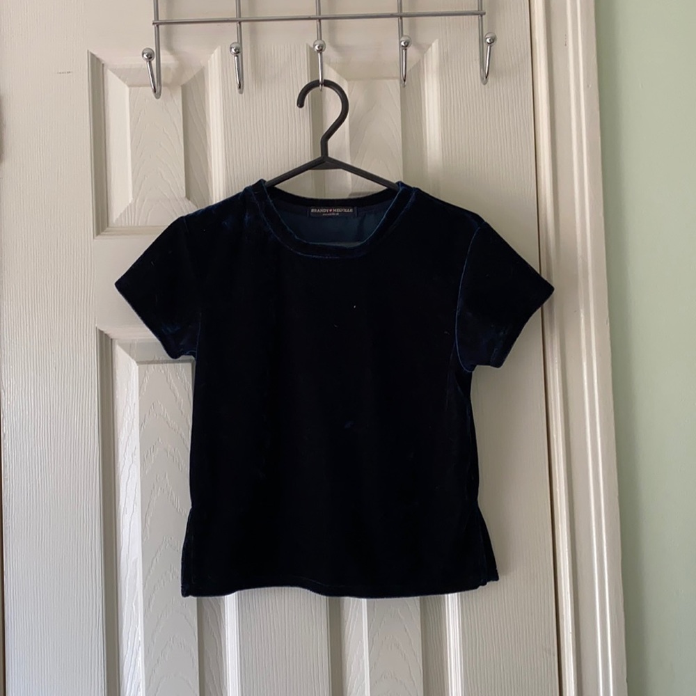 2/$20 Dark blue velvet top